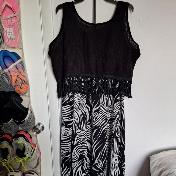 SHEIN 2XL Fringe Hem Tank Top & Zebra Print Skirt - Picture 3 of 17